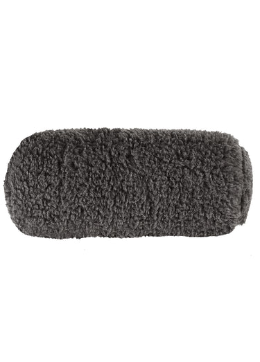 Coussin fausse fourrure effet moutonné Gris