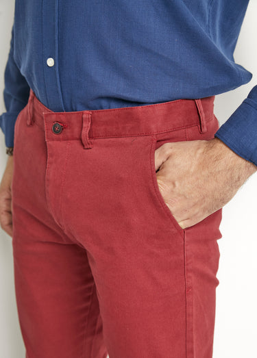 Pantalon chino poches italiennes Bordeaux