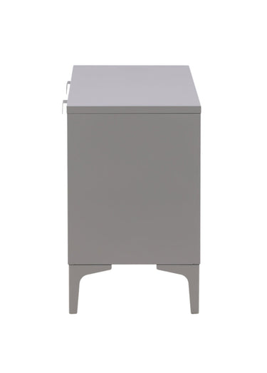 Meuble bas 2 portes 2 tablettes en acier Gris