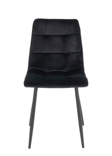 Chaises velours et assise matelassée 3N Noir