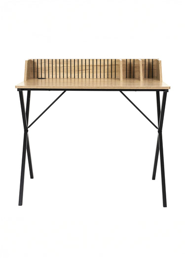 Bureau en métal et bois claustra Naturel