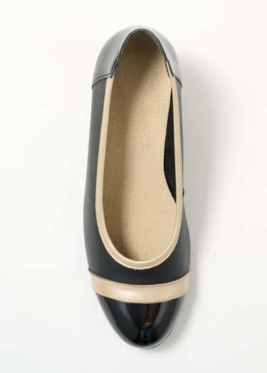 Escarpins à talons largeur confort bi-matière Noir