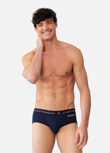 Slip en coton avec ceinture élastiquée Marine