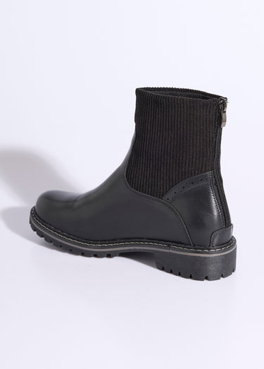 Boots camarguaises empiècement velours Noir