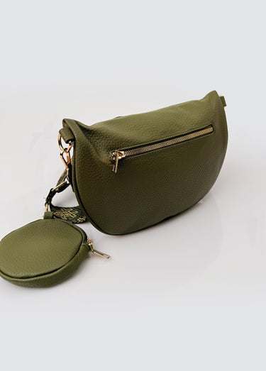 Sac banane fantaisie + porte-monnaie Kaki