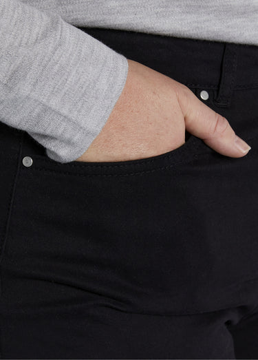 Pantalon droit 5 poches coton stretch Noir