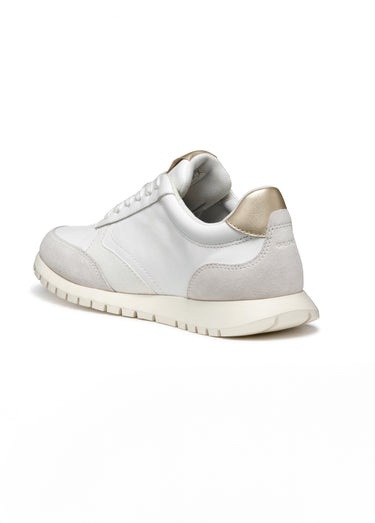 Baskets à lacets en cuir bi-matière Blanc