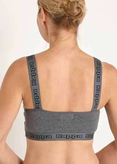 Brassière de sport bretelles logo Gris