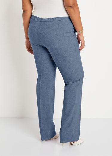 Pantalon droit ceinture semi-élastiquée Indigo