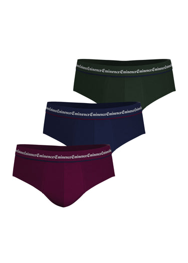 Slips unis coton majoritaire, Business Bordeaux/Marine/Vert