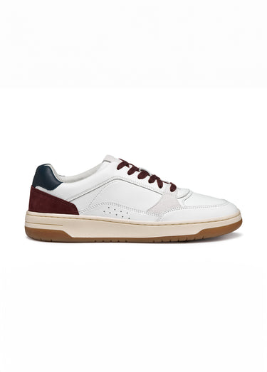 Baskets multicolores cuir lisse et suédé Blanc/Marine/Bordeau