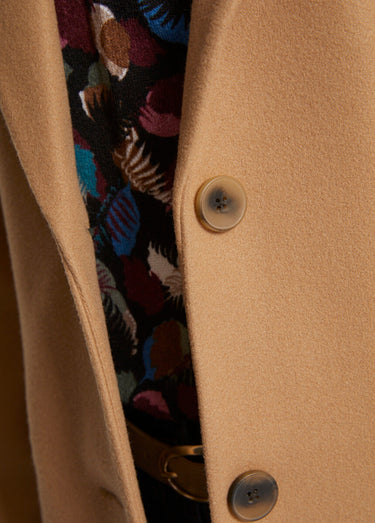 Manteau col tailleur aspect lainage Camel
