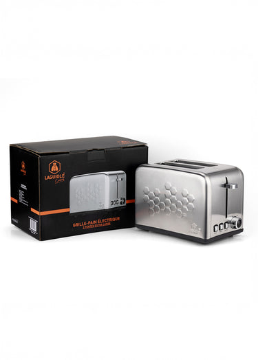 Grille pain inox 2 fentes extra larges Noir/Gris