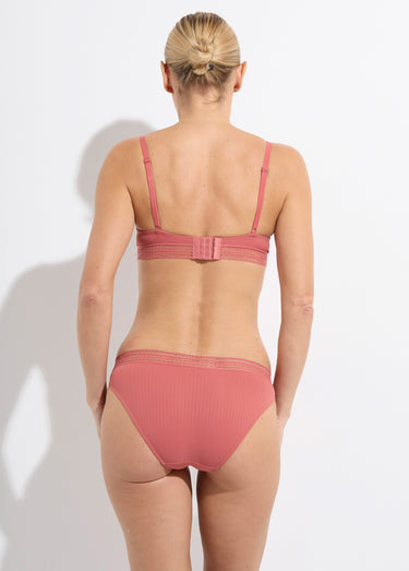 Ensemble soutien gorge culotte pointillés Brique