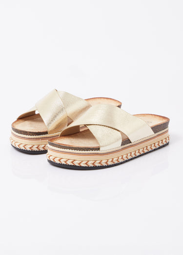 Mules brides croisées semelle plateforme Dore