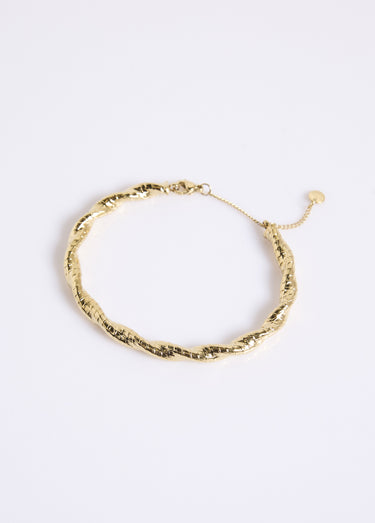 Bracelet jonc torsadé acier inoxydable Dore