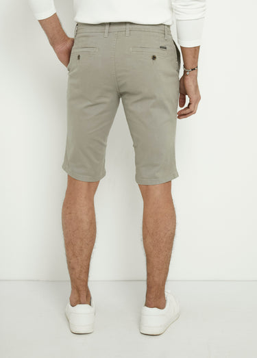 Bermuda en toile de coton extensible Gris Clair
