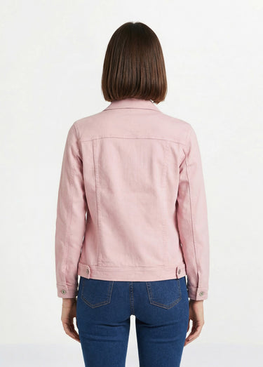 Veste en jean coupe droite stretch Rose