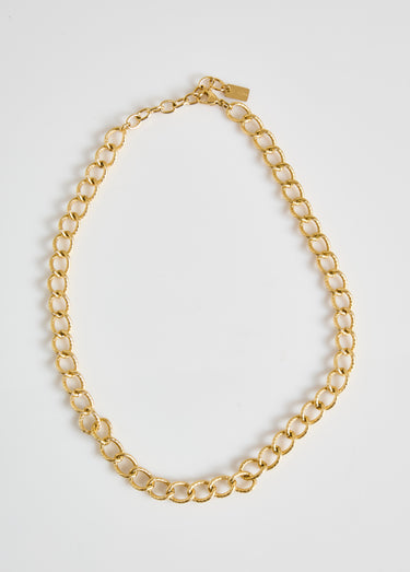 Collier gourmette ras de cou en acier Dore