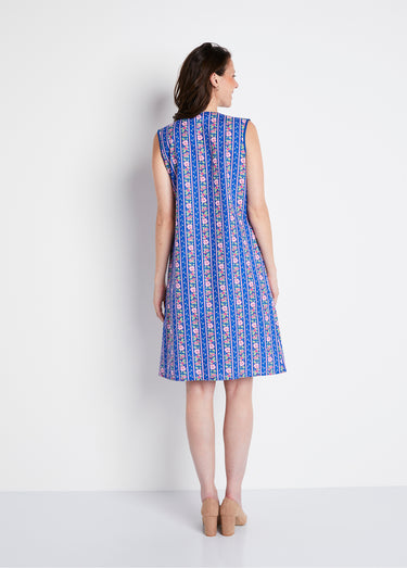 Tablier court sans manches boutonné Bleu