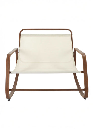 Fauteuil bascule clair coussin rembourré Blanc