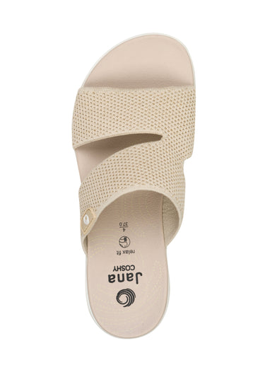 Mules légères en mesh, semelle compensée Beige