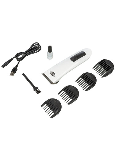Tondeuse sans fil rechargeable + 4 têtes Blanc