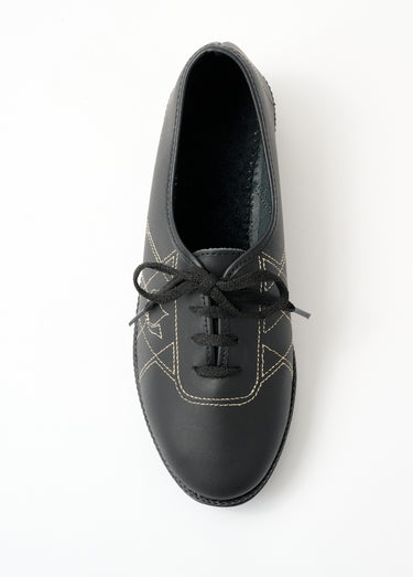 Derbies lacées largeur confort cuir Noir