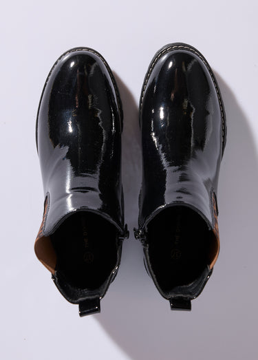 Chelsea boots vernies élastiques léopard Noir/Leopard