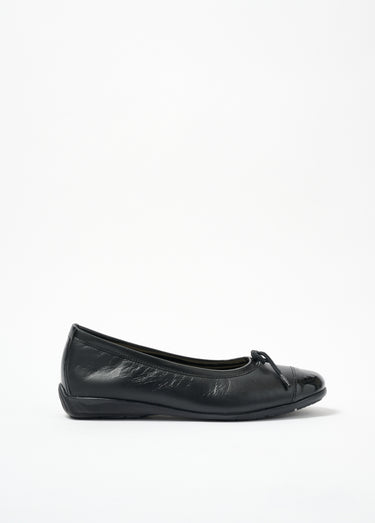 Ballerines souples en cuir largeur confort Noir