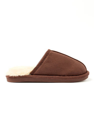 Chaussons fourrés chauds en suédine Marron