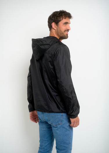 Coupe vent homme demi zip à capuche Noir