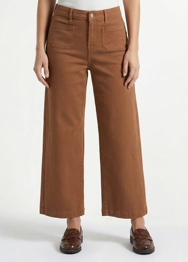 Jean 7/8ème large denim extensible 4 poches Noisette