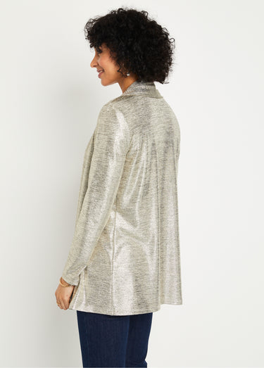 Veste longue maille brillante cérémonie Dore