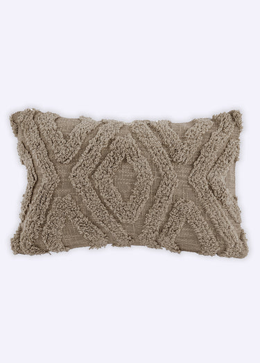 Coussin déco, motif en relief losanges Taupe