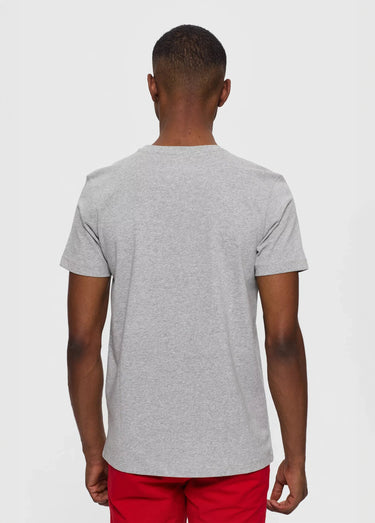 T-shirt col rond essentiel, logo poitrine Gris