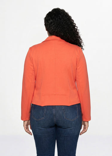 Veste courte zippée droite maille milano Capucine