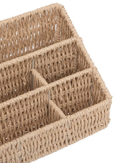 Organiseur de bureau en papier tressé Naturel