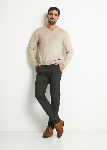 Pantalon chino droit toile Noir