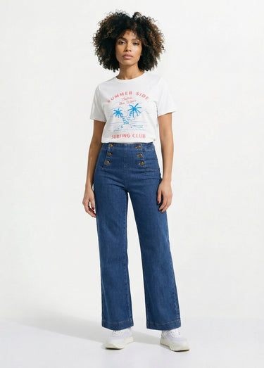 T-shirt blanc, sérigraphie Surfing Club Blanc