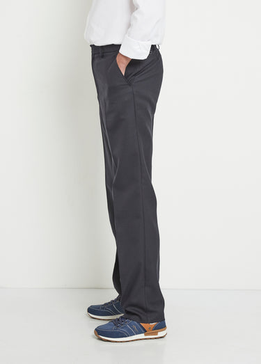 Pantalon ceinture ajustable invisible tissu sergé laine Marine