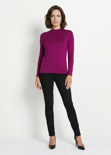 Sous-pull extensible col montant Uni Cassis