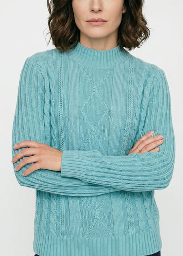 Pull chaud style irlandais col montant Vert