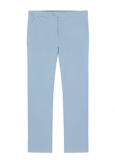 Pantalon chino droit toile coton stretch Bleu Ciel