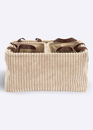 Paniers rangement velours, avec anses Taupe