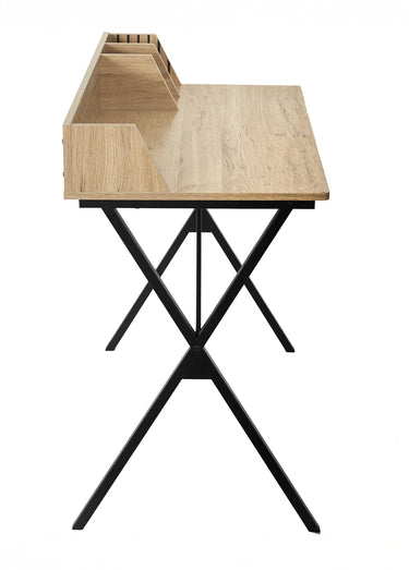 Bureau en métal et bois claustra Naturel