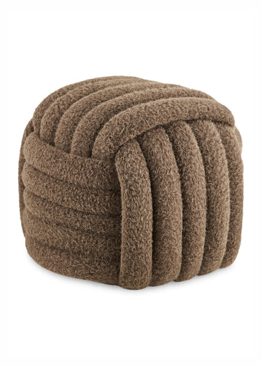 Pouf texturé effet cordage NAPIER Marron