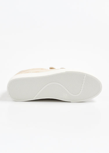 Baskets effet daim, scratchs métallisés Taupe