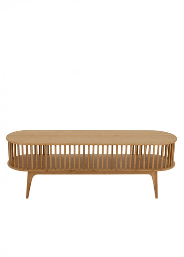 Banc TV ajouré en bambou naturel Naturel