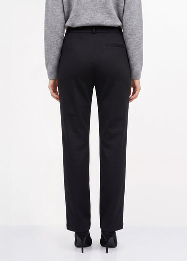Pantalon structuré de ville maille milano unie Noir